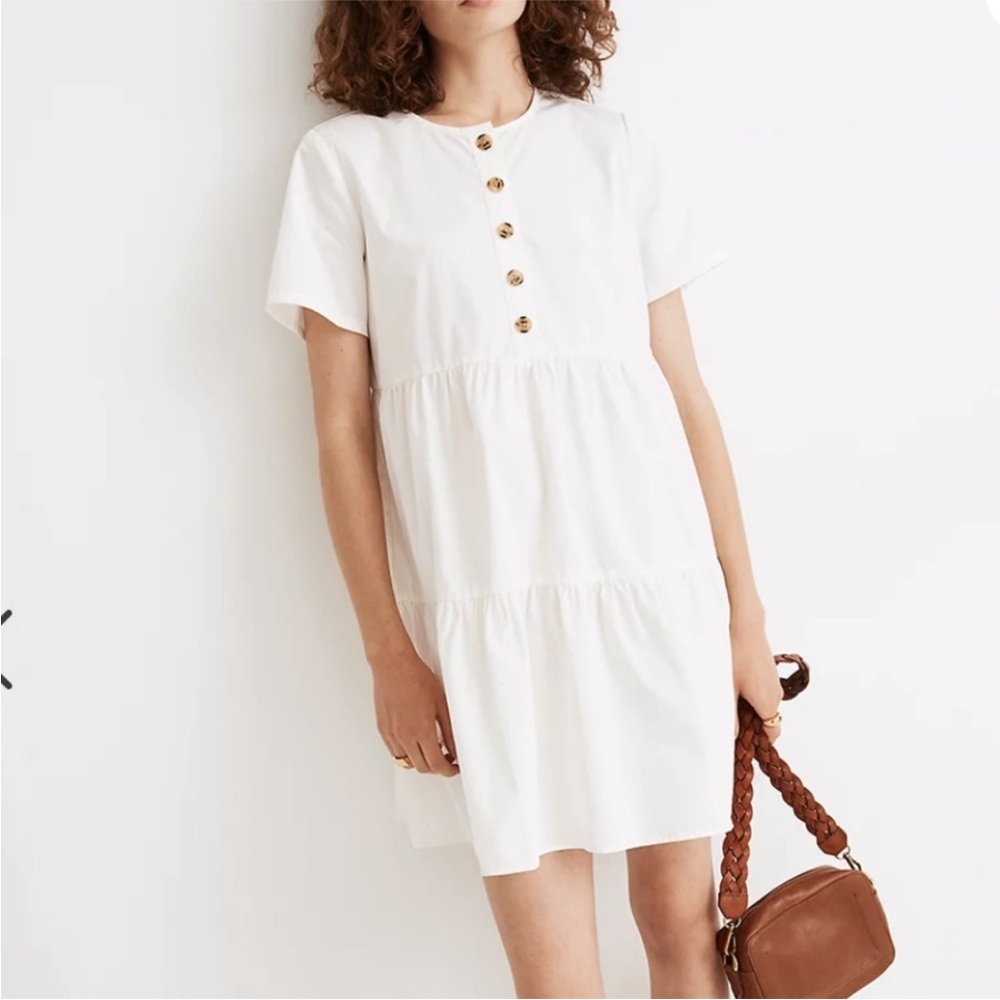 Madewell White Tiered Dress